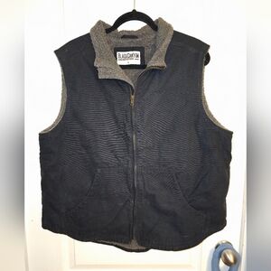 Black Canyon Outfitters Denim Work Vest Warm Faux Fur Pockets Outdoors Large